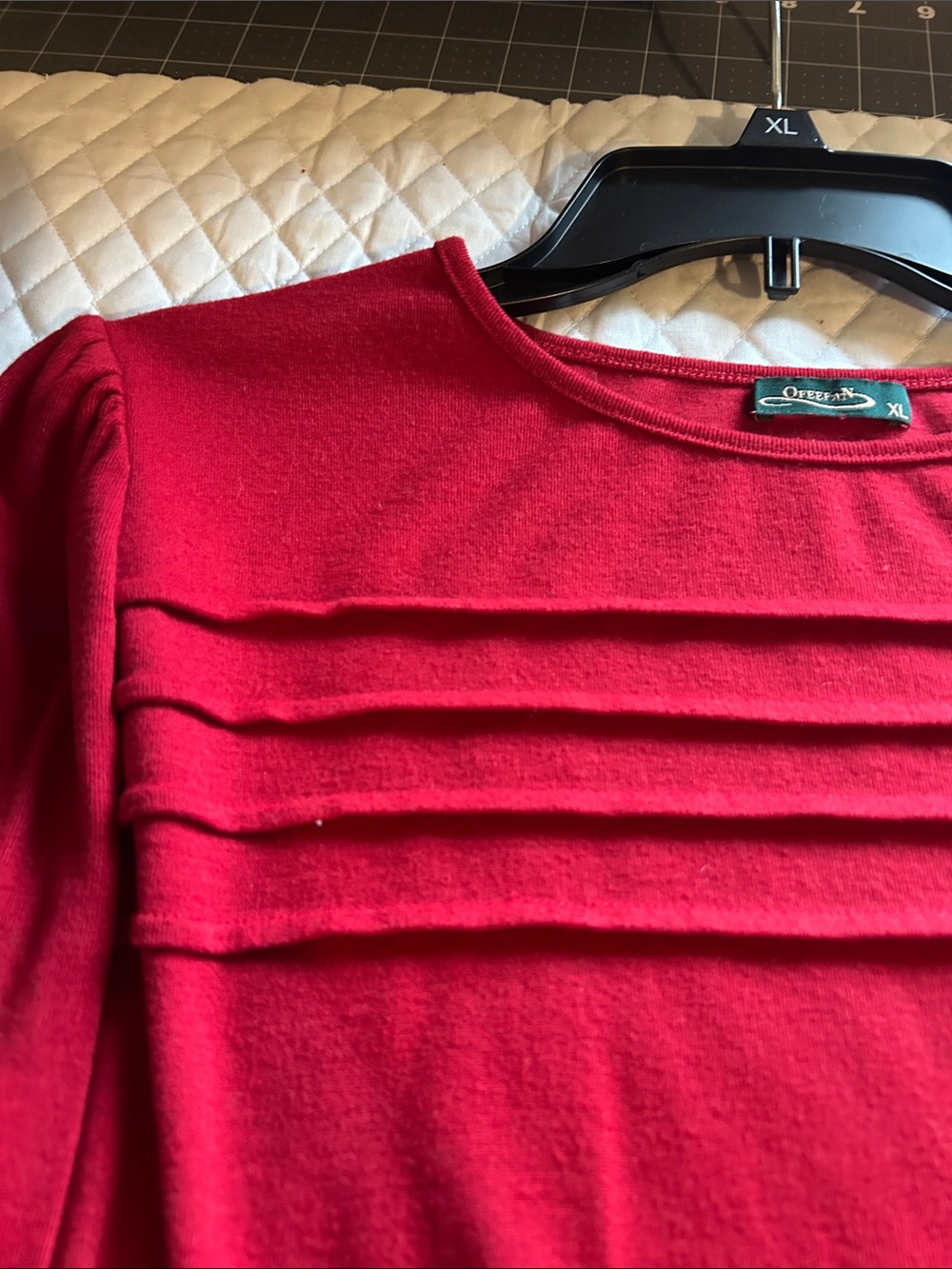 Sonoma Long-Sleeve Pintuck Top in Burgundy - Picture 2 of 7